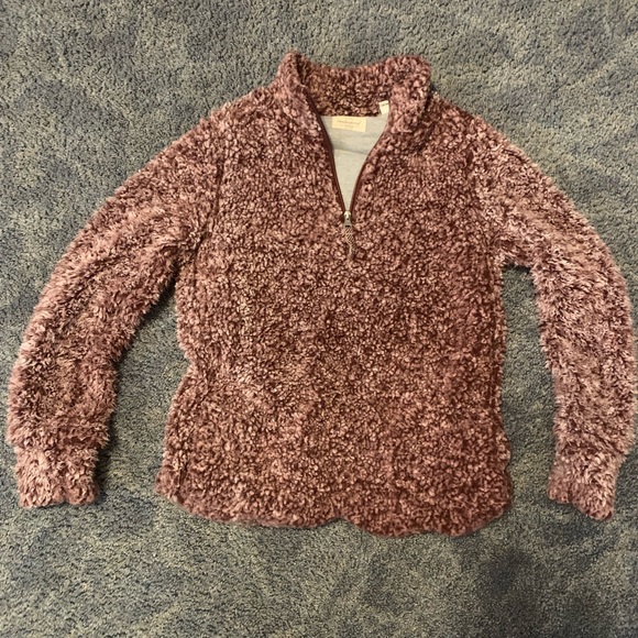 Weatherproof fuzzy pink quarterzip sherpa jacket - Picture 4 of 9